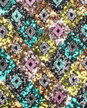 Paillettenstof Ruit Multicolor, Hobby en Vrije tijd, Stoffen en Lappen, Overige kleuren, Nieuw