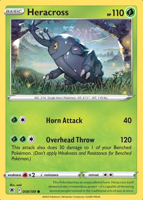 Heracross 008/189 Astral Radiance, Hobby en Vrije tijd, Verzamelkaartspellen | Pokémon, Losse kaart, Nieuw, Foil, Ophalen of Verzenden