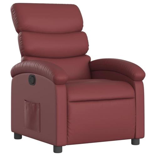 Wijnrode Relaxfauteuil Kunstleer - Tweedekansje - OP=OP!, Huis en Inrichting, Fauteuils, 50 tot 75 cm, 75 tot 100 cm, Nieuw, Ophalen of Verzenden