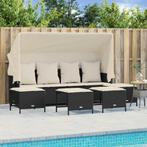 vidaXL 5-delige Loungeset met kussens poly rattan zwart, Tuin en Terras, Verzenden, Nieuw, Rotan, Loungeset