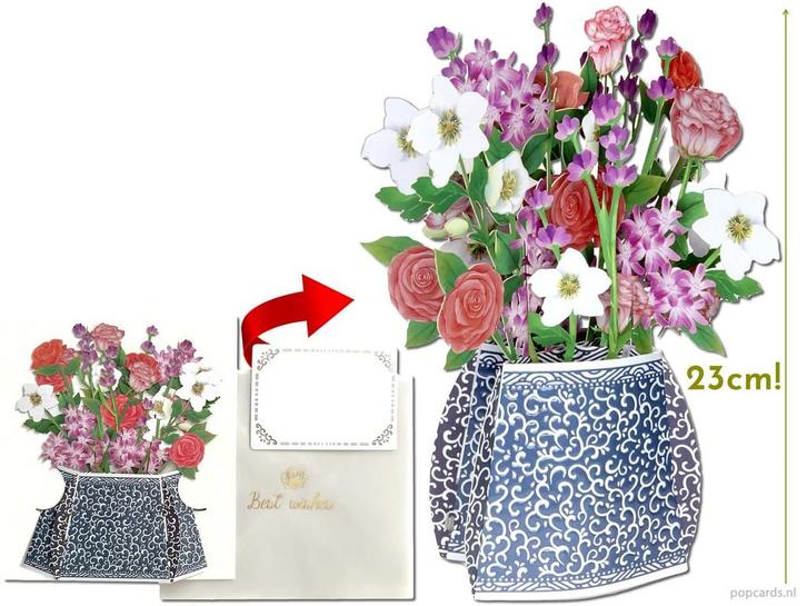 Groot vrijstaand boeket met Rozen, Anemonen en Hyacinten..., Diversen, Wenskaarten, Verzenden