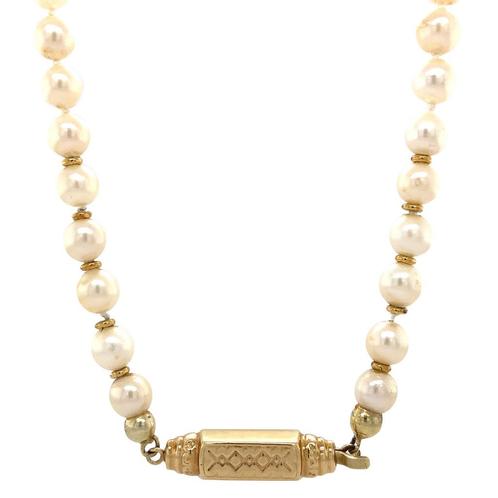 Parel collier met gouden sluiting 14 krt, Sieraden, Tassen en Uiterlijk, Kettingen, Nieuw, Ophalen of Verzenden