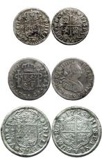 Spanje. Felipe V y Carlos III. Lote de 3 monedas de plata.
