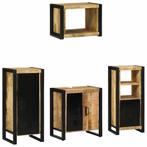vidaXL Badkamermeubelset met plank 4 pcs Bruin Massief Mango, Verzenden, Nieuw