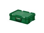 Koffer - 400 x 300 x H 133 mm - groen - stapelbak met deksel, Ophalen of Verzenden, Nieuw