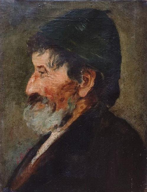 Luigi Serena (1855–1911) - Ritratto di pastore, Antiek en Kunst, Kunst | Schilderijen | Klassiek