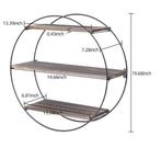 Ronde Wandplank 3 Lagen – Hout en Metaal Zwevend Wandrek, Huis en Inrichting, Kasten | Wandmeubels, Verzenden, Nieuw