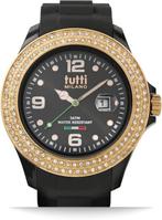 Tutti Milano Cristallo Horloge Zwart XL 48 mm, Nieuw, Verzenden