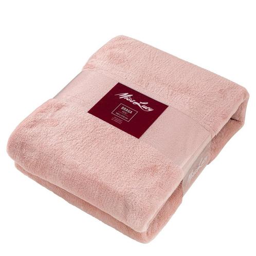 Miss Lucy Braga plaid/woondeken effen roze 160 x 210 cm, Huis en Inrichting, Woonaccessoires | Plaids en Woondekens, Ophalen of Verzenden