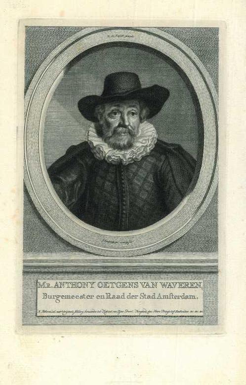 Portrait of Antonie Oetgens van Waveren, Antiek en Kunst, Kunst | Etsen en Gravures