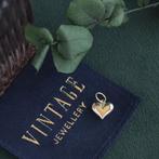 Gouden vintage hart hanger met diamant 14 kt, Sieraden, Tassen en Uiterlijk, Kettinghangers, Ophalen of Verzenden, Nieuw