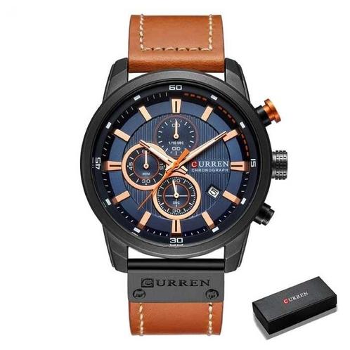 Luxe Horloge voor Heren met Leren Band - Kwarts Sport, Sieraden, Tassen en Uiterlijk, Smartwatches, Nieuw, Verzenden