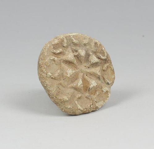 Middeleeuws Terracotta Stempel met geometrisch patroon, Antiek en Kunst, Antiek | Overige Antiek