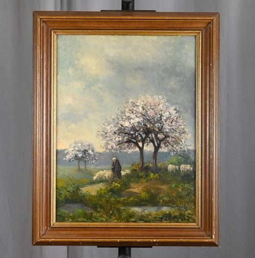 Jean Charles Millet (1892-1944) - La bergère, Antiek en Kunst, Kunst | Schilderijen | Klassiek