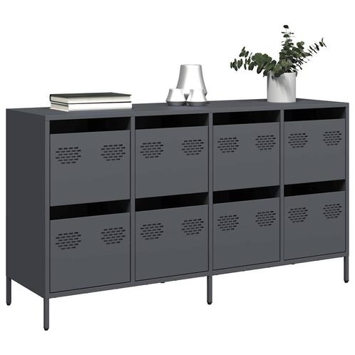 vidaXL Dressoir 135x39x73,5 cm koudgewalst staal, Huis en Inrichting, Kasten | Dressoirs, Nieuw, Metaal, Verzenden