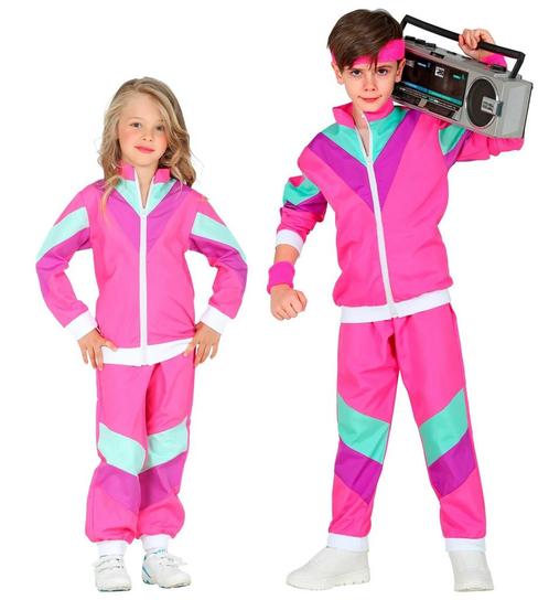 Roze 80s Party Trainingspak Kind, Kleding | Dames, Carnavalskleding en Feestkleding, Nieuw, Ophalen of Verzenden