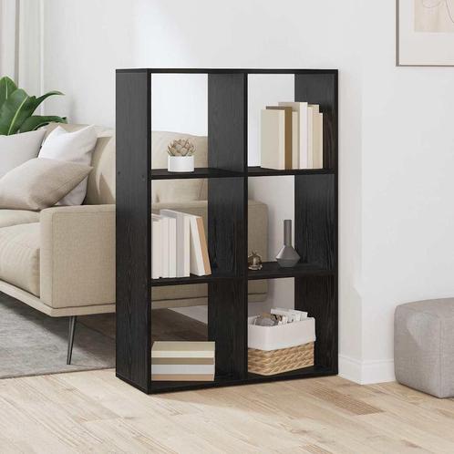 vidaXL Boekenkast Zwart eiken 69.5 x 29 x 103.5 cm Bewerkt, Huis en Inrichting, Kasten | Boekenkasten, Nieuw, Minder dan 50 cm
