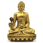 Een Nepalees verguld harsbeeld van de Medicijnboeddha, Antiek en Kunst