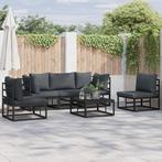 vidaXL Tuin Sofa Set met kussen met kussen 6 pcs Zwart 70 x, Verzenden, Nieuw, Aluminium