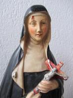 Beeld, Antiek gipsen Beeld de Heilige Rita - 60 cm - Gips -