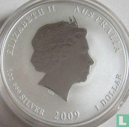 Australië 1 dollar 2009 (type 1 - kleurloos) Year of the.., Postzegels en Munten, Munten | Oceanië, Losse munt, Goud, Zilver, Verzenden