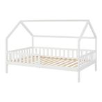 Kinderbed Ydre huisbed met bedbodem 120x200 cm wit [en.casa], Verzenden, Nieuw
