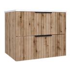 Wastafelonderkast met wastafel Veppenssan 61x47x52 cm eikenk, Huis en Inrichting, Verzenden, Nieuw