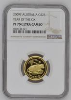 Gouden Lunar II - 1/4 oz 2009 Year of the Ox PF70UCAM NGC, Verzenden, Losse munt, Goud