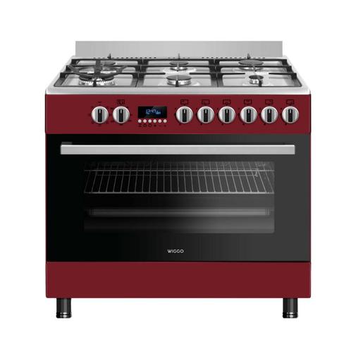 Wiggo WO-E969R(RX) Serie 9 - Gasfornuis - Rood Rvs, Witgoed en Apparatuur, Fornuizen, Nieuw, Verzenden