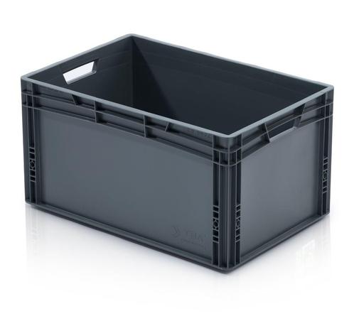 Stapelbak 600x400x320 euronorm donkergrijs, nieuw (recycled), Zakelijke goederen, Kantoor en Winkelinrichting | Magazijn, Stelling en Opslag