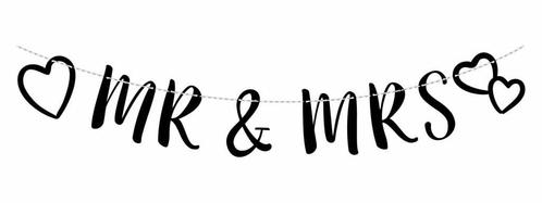 Letterslinger Mr & Mrs, Hobby en Vrije tijd, Feestartikelen, Nieuw, Ophalen of Verzenden