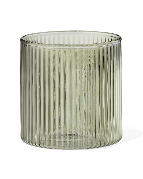 HEMA Glas voor geurkaars XS ribbel lichtgroen, Huis en Inrichting, Woonaccessoires | Kandelaars en Kaarsen, Nieuw, Verzenden