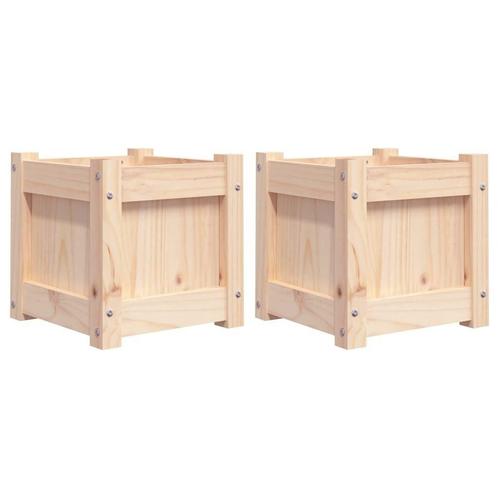 Grenen Plantenbakken 2 st | Tweedekansje voor Balkon! OP=OP, Tuin en Terras, Bloembakken en Plantenbakken, 30 tot 60 cm, Minder dan 60 cm