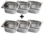 GGM Gastro | (6 stuks) RVS GN bak 1/6 - Hoogte: |, Verzenden