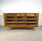 Vintage toonbank met lades en glazen blad, Ophalen of Verzenden