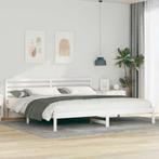 vidaXL Bedframe met hoofdeinde Wit 180 x 210 cm Massief, Huis en Inrichting, Slaapkamer | Bedden, Verzenden, Nieuw, Wit, Hout
