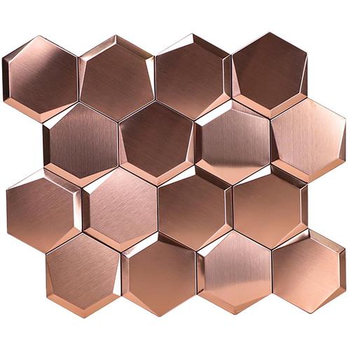 Zelfklevende 3D Tegel Cubi Brons, Huis en Inrichting, Woonaccessoires | Wanddecoraties, Nieuw, Ophalen of Verzenden