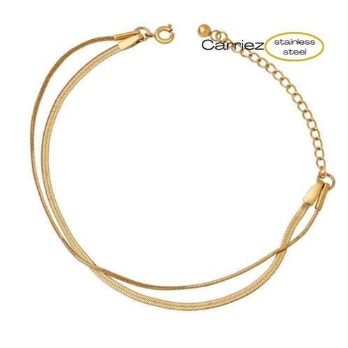 Duo armband goud of zilver stainless steel, Sieraden, Tassen en Uiterlijk, Armbanden, Nieuw, Verzenden