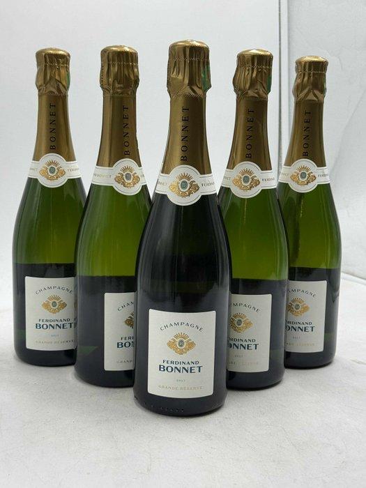 Ferdinand Bonnet, Grande Reserve - Champagne Brut - 6, Verzamelen, Wijnen