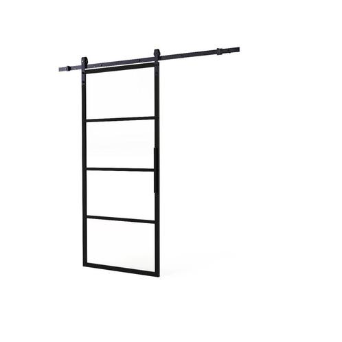 Intersteel DIY schuifdeur Cubo incl. transparant glas 2150mm, Doe-het-zelf en Verbouw, Deuren en Horren, Nieuw, Verzenden