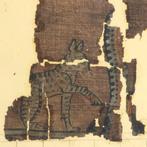 Oud-Egyptisch Papyrus Fragmenten van Papyrus met Amun-Re als