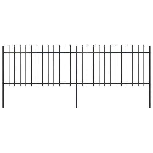 vidaXL Tuinhek met speren bovenkant 3,4x1 m staal zwart, Tuin en Terras, Schuttingen, Nieuw, IJzer, Minder dan 1 meter, Verzenden