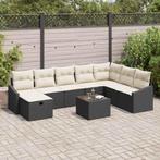 vidaXL Tuin Sofa Set met kussen met opslag 9 pcs poly rattan, Tuin en Terras, Tuinsets en Loungesets, Verzenden, Nieuw, Rotan