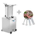 GGM Gastro | Hydraulische worstvuller - 25 liter - 560 Watt, Verzenden, Nieuw in verpakking, RVS Meubilair