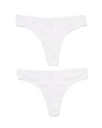 HEMA Dames strings stretch katoen - 2 stuks wit, Verzenden, Wit