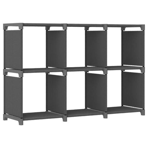 vidaXL Kast met 6 vakken 103x30x72,5 cm stof grijs, Huis en Inrichting, Kasten | Boekenkasten, 25 tot 50 cm, Nieuw, Overige materialen