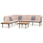 vidaXL 4-delige Loungeset met kussens massief acaciahout, Verzenden, Nieuw, Hout, Loungeset