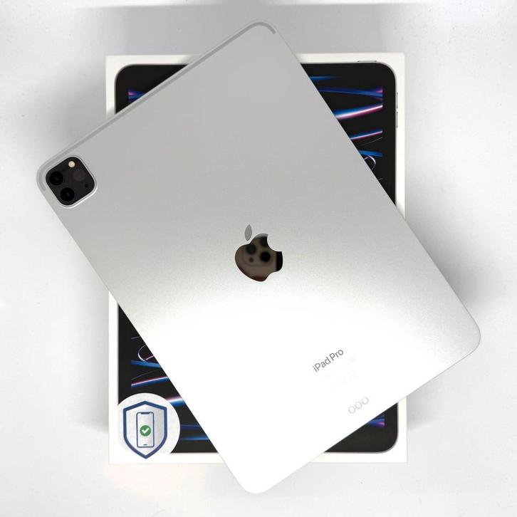 iPad Pro 4e 11 inch M2 128GB zilver /krasvrij /94% batt /gar, Computers en Software, Apple iPads, 11 inch, Wi-Fi, Zilver, Zo goed als nieuw