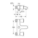 Costa S Badkraan Met Omstel Chroom, Doe-het-zelf en Verbouw, Sanitair, Ophalen of Verzenden, Nieuw