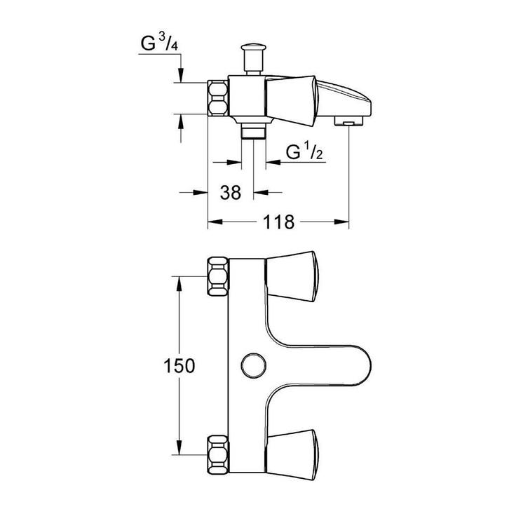Costa S Badkraan Met Omstel Chroom, Doe-het-zelf en Verbouw, Sanitair, Ophalen of Verzenden